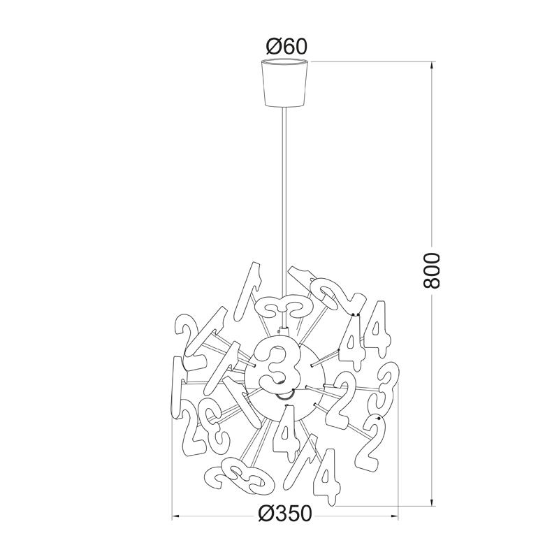 ΚΡΕΜΑΣΤΟ ΠΑΙΔΙΚΟ ΑΡΙΘΜΟΙ 4ΧE14 Φ35CM SCHOOL