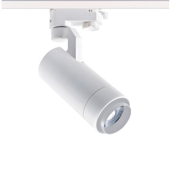 SAND WHITE LED ZOOMABLE TRACK LUMINAIRE 15W 3000K 3-PHASE 20-50° 1450LM MAX. 230V AC Ra80 5YRS