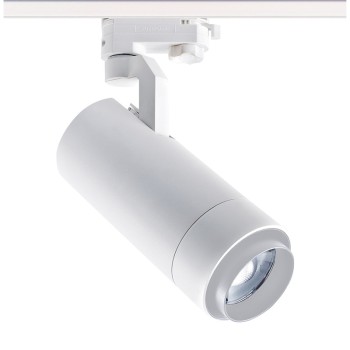 SAND WHITE LED ZOOMABLE TRACK LUMINAIRE 25W 4000K 3-PHASE 25-60° 3000LM MAX. 230V AC Ra80 5YRS