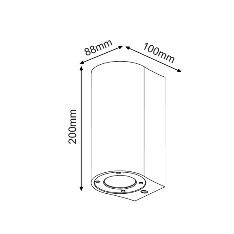 ^ΣΤΡΟΓΓΥΛΟ ΕΠΙΤΟΙΧΟ ΦΩΤΙΣΤΙΚΟ UP-DOWN IP65 2XGU10 ΜΑΥΡΟ ΤΣΙΜΕΝΤΟ