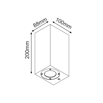 ^ΤΕΤΡΑΓΩΝΟ ΕΠΙΤΟΙΧΟ ΦΩΤΙΣΤΙΚΟ UP-DOWN IP65 2XGU10 ΛΕΥΚΟ ΤΣΙΜΕΝΤΟ