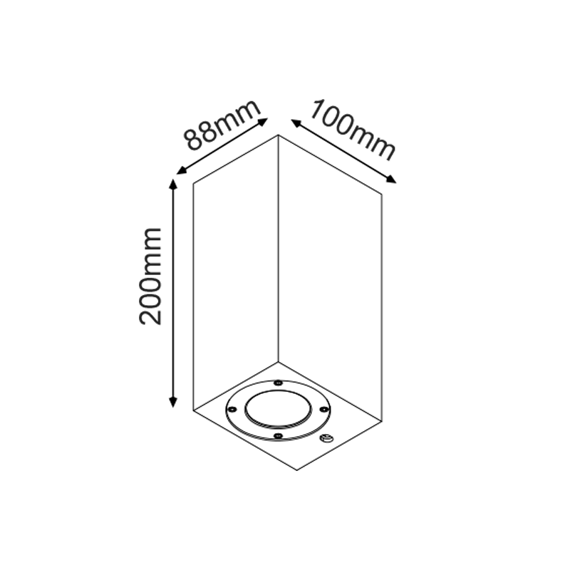 ^ΤΕΤΡΑΓΩΝΟ ΕΠΙΤΟΙΧΟ ΦΩΤΙΣΤΙΚΟ UP-DOWN IP65 2XGU10 ΛΕΥΚΟ ΤΣΙΜΕΝΤΟ