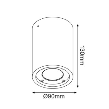 ^ΣΤΡΟΓΓΥΛΟ ΦΩΤΙΣΤΙΚΟ ΟΡΟΦΗΣ IP65 GU10 ΛΕΥΚΟ ΤΣΙΜΕΝΤΟ
