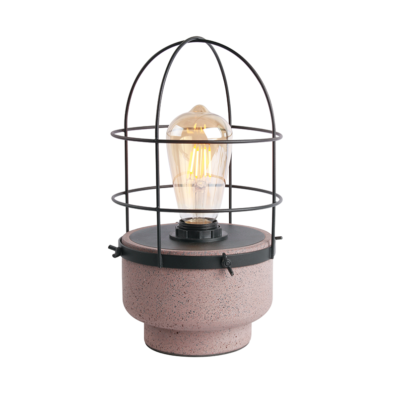 NETTO ΕΠΙΤΡΑΠΕΖΙΟ Φ/Σ 1ΧΕ27 ΚΟΚΚΙΝΟ ΤΣΙΜΕΝΤΟ+ΜΑΥΡΟ ΜΕΤΑΛΛΟ D16XH29CM EPOQUE