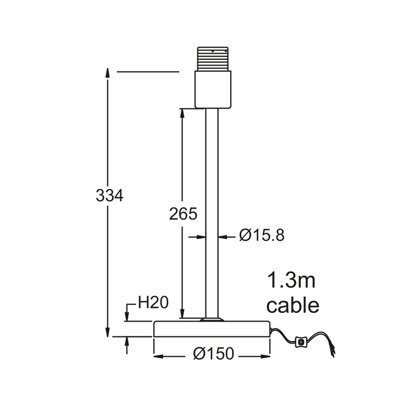 NETTO ΜΕΤ/ΚΟ Φ/Σ ΠΟΡΤΑΤΙΦ 1ΧΕ27 ΛΕΥΚΟ-ΛΕΥΚ ΚΑΛΔ. ΚΥΚΛ.ΒΑΣΗ Η29,8cm MIX&MATCH