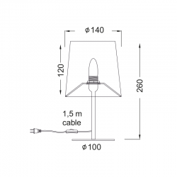 ΠΟΡΤΑΤΙΦ ΥΦΑΣΜΑ ΜΑΥΡΟ 1X40W E14 H28CM ARIOSO