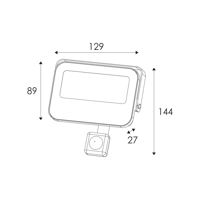 ΠΡΟΒΟΛΕΑΣ LED SMD ΛΕΥΚΟΣ ΜΕ ΑΙΣΘΗΤΗΡΑ 20W  3CCT 2000LM 185-265V RA>80 IP66