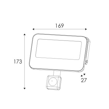 ΠΡΟΒΟΛΕΑΣ LED SMD ΜΑΥΡΟΣ ΜΕ ΑΙΣΘΗΤΗΡΑ 30W 3CCT 3000LM 185-260V RA>80 IP66