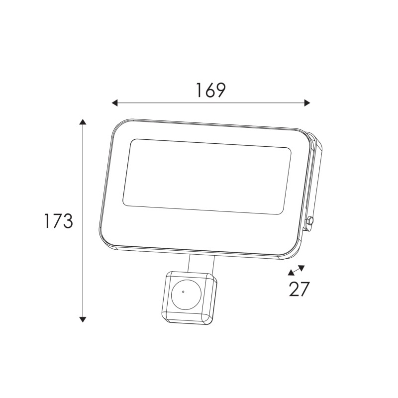 ΠΡΟΒΟΛΕΑΣ LED SMD ΛΕΥΚΟΣ ΜΕ ΑΙΣΘΗΤΗΡΑ 30W 3CCT 3000LM 185-260V RA>80 IP66
