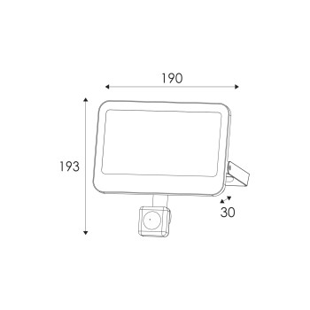 ΠΡΟΒΟΛΕΑΣ LED SMD ΜΑΥΡΟΣ  ΜΕ ΑΙΣΘΗΤΗΡΑ100W 50W 3CCT 5000LM 185-260V RA>80 IP66