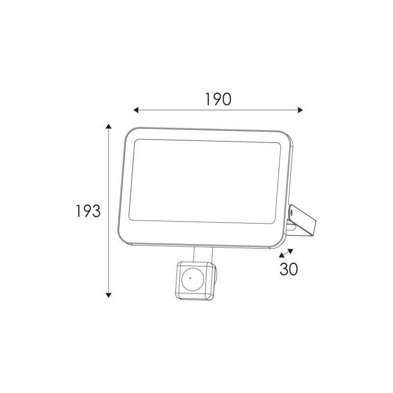 ΠΡΟΒΟΛΕΑΣ LED SMD ΜΑΥΡΟΣ  ΜΕ ΑΙΣΘΗΤΗΡΑ100W 50W 3CCT 5000LM 185-260V RA>80 IP66