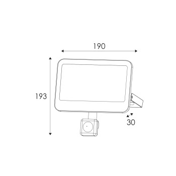 ΠΡΟΒΟΛΕΑΣ LED SMD ΛΕΥΚΟΣ ΜΕ ΑΙΣΘΗΤΗΡΑ 50W 3CCT 5000LM 185-260V RA>80 IP66