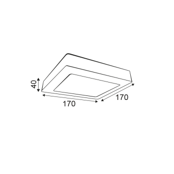 NETTO ROUND W CEIL.LED SLIMPANEL 14W 6000K 990Lm 230V 172X172 Ra80