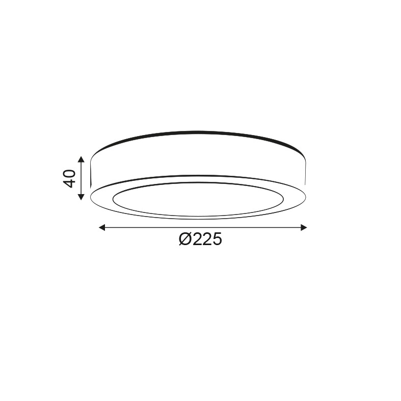 Υ/Κ ROUND W  CEIL LED SLIM PANEL 20W 3000K 1440Lm 230V Φ225 Ra80