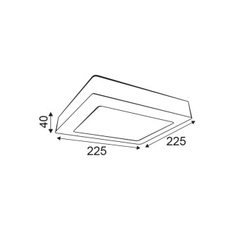 Υ/Κ SQUARE W CEIL.LED SLIMPANEL 20W 3000K 1440Lm230V 225X225Ra80 Υ/Κ SQUARE W CEIL.LED SLIMPANEL 20W 3000K 1440Lm230V 225X225Ra80