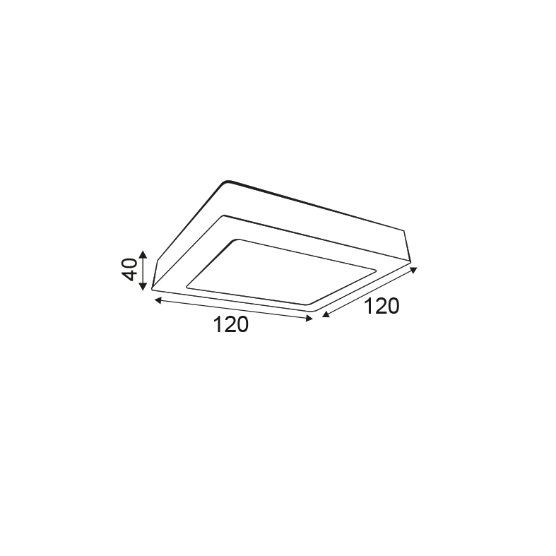 NETTO SQUARE NM CEIL.LED SLIMPANEL 8W 4000K 500Lm230V 120X120 Ra80
