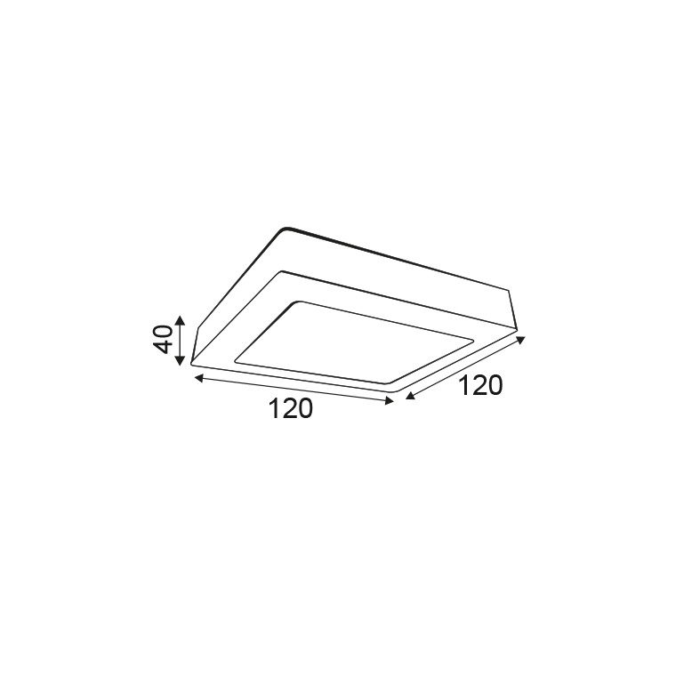 Υ/Κ SQUARE W CEIL.LED SLIMPANEL 8W 3000K 490Lm 230V 120X120 Ra80