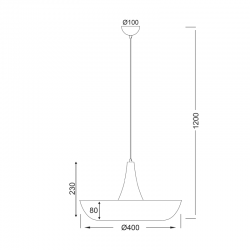 ΚΡΕΜΑΣΤΟ Φ/Σ 1ΧΕ27 ΜΕΤΑΛΛΙΚΟ ΜΑΥΡΟ Φ40ΧΗ120CM SOBRERO