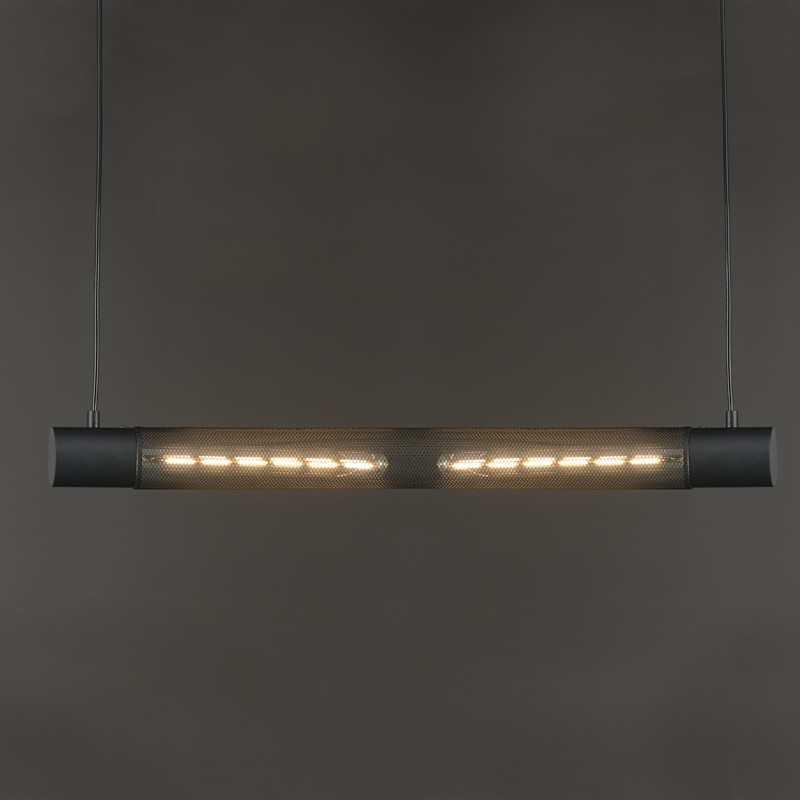 NETTO ΚΡΕΜΑΣΤΟ Φ/Σ 2ΧΕ27 ΜΑΥΡΟ ΜΕΤΑΛΛΙΚΟ 72Χ6XH120CM ALCATRAZ