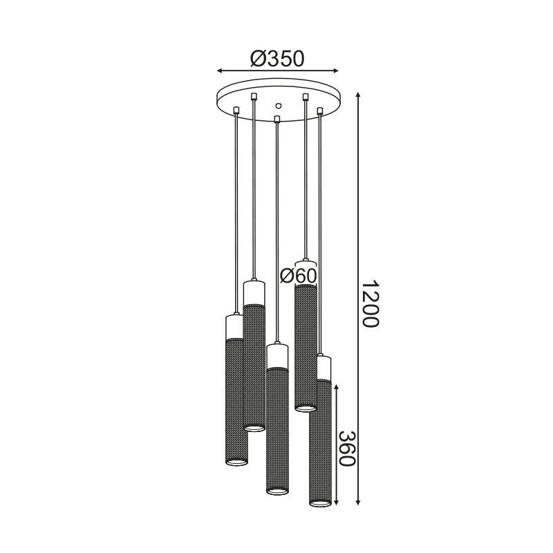 NETTO ΚΡΕΜΑΣΤΟ Φ/Σ 5ΧΕ27 ΜΑΥΡΟ ΜΕΤΑΛΛΙΚΟ D35XH120CM ALCATRAZ NETTO ΚΡΕΜΑΣΤΟ Φ/Σ 5ΧΕ27 ΜΑΥΡΟ ΜΕΤΑΛΛΙΚΟ D35XH120CM ALCATRAZ
