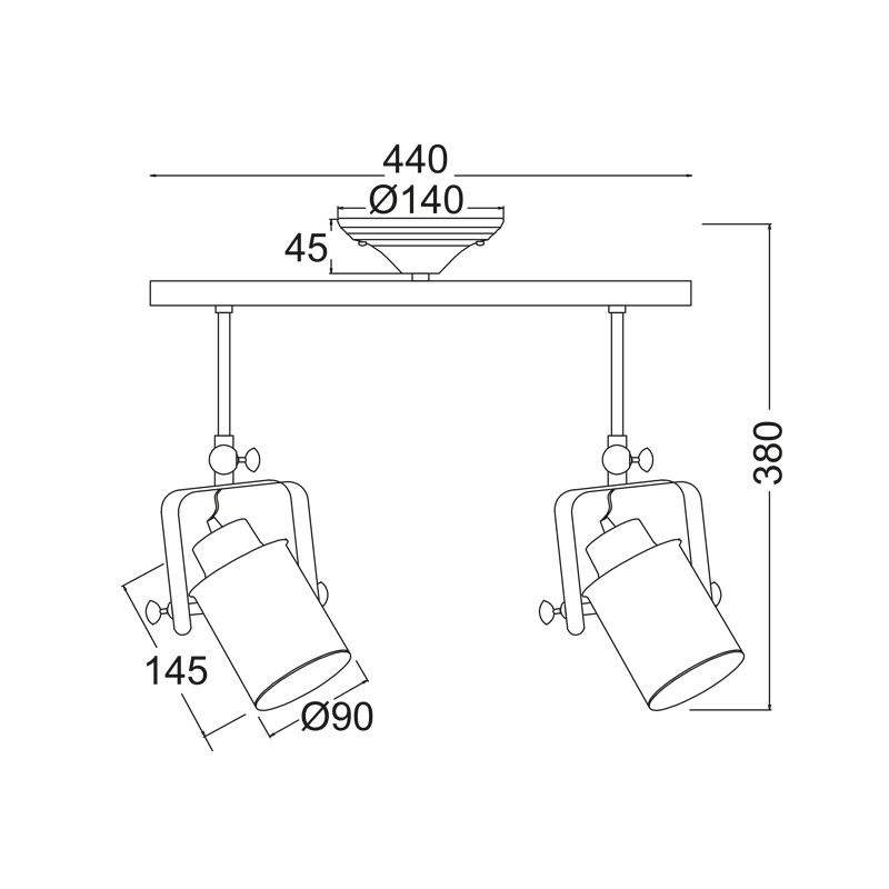 NETTO ΟΡΟΦΗΣ Φ/Σ 2ΧΕ27 ΜΕΤΑΛΛΙΚΟ ΛΕΥΚΟ ΧΡΥΣΟ ΠΑΤΙΝΑ 17X44XH38CM POMPEII