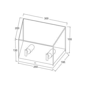 ΕΠΙΤΟΙΧΙΟ Φ/Σ 2ΧΕ27 ΛΕΥΚΟ ΜΕΤΑΛΛΙΚΟ ΑΣΥΜΜΕΤΡΟ 30Χ15,5ΧΗ20CM PISSARO