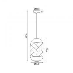 ^ΚΡΕΜΑΣΤΟ Φ/Σ 1ΧΕ27 RATTAN+ΞΥΛΟ D20XH120CM COCONUT