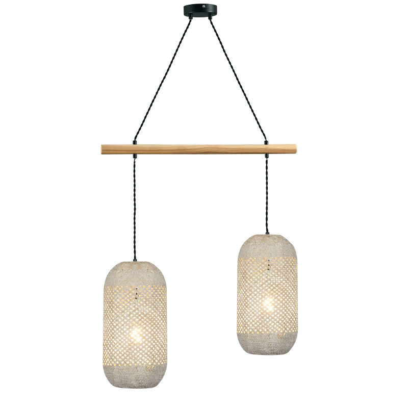 ^ΚΡΕΜΑΣΤΟ Φ/Σ 2ΧΕ27 RATTAN+ΞΥΛΟ 60X20XH120CM COCONUT ^ΚΡΕΜΑΣΤΟ Φ/Σ 2ΧΕ27 RATTAN+ΞΥΛΟ 60X20XH120CM COCONUT
