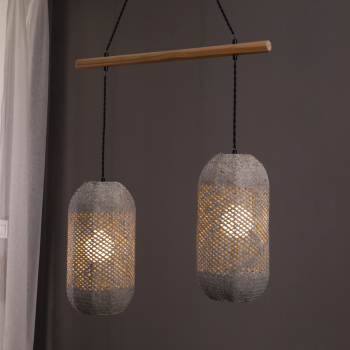 ^ΚΡΕΜΑΣΤΟ Φ/Σ 2ΧΕ27 RATTAN+ΞΥΛΟ 60X20XH120CM COCONUT ^ΚΡΕΜΑΣΤΟ Φ/Σ 2ΧΕ27 RATTAN+ΞΥΛΟ 60X20XH120CM COCONUT