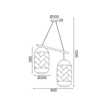 ^ΚΡΕΜΑΣΤΟ Φ/Σ 2ΧΕ27 RATTAN+ΞΥΛΟ 60X20XH120CM COCONUT ^ΚΡΕΜΑΣΤΟ Φ/Σ 2ΧΕ27 RATTAN+ΞΥΛΟ 60X20XH120CM COCONUT
