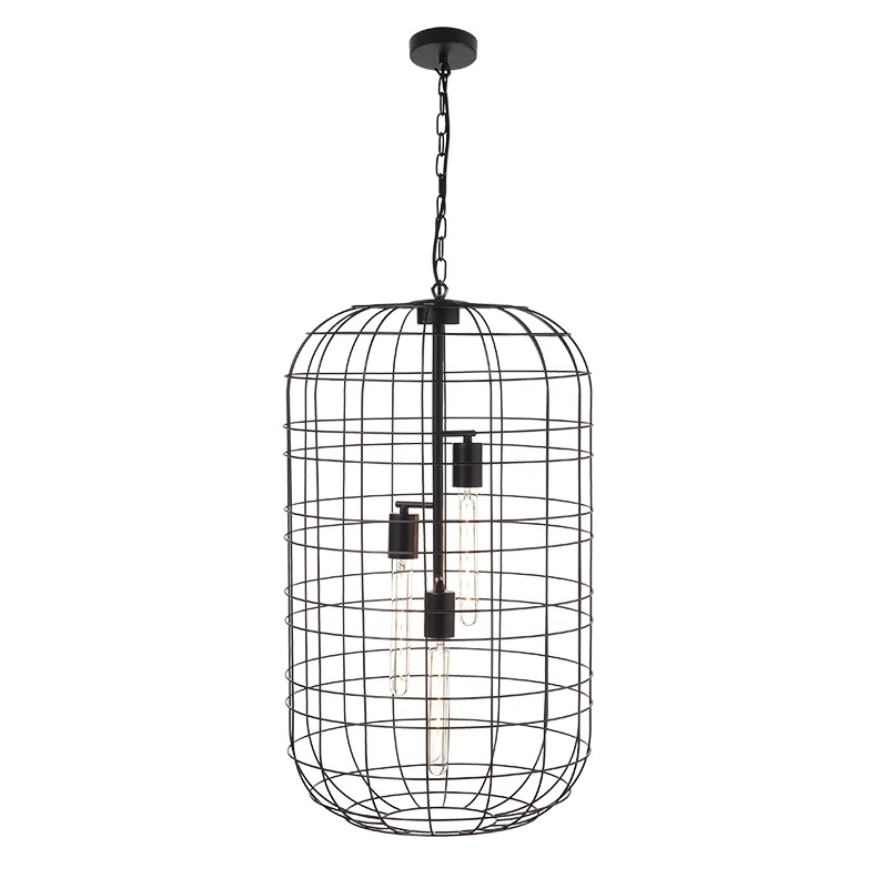 NETTO ΚΡΕΜΑΣΤΟ Φ/Σ 3ΧΕ27 ΜΕΤΑΛΛΙΚΟ ΜΑΥΡΟ Φ43ΧΗ120CM PROMETHEUS