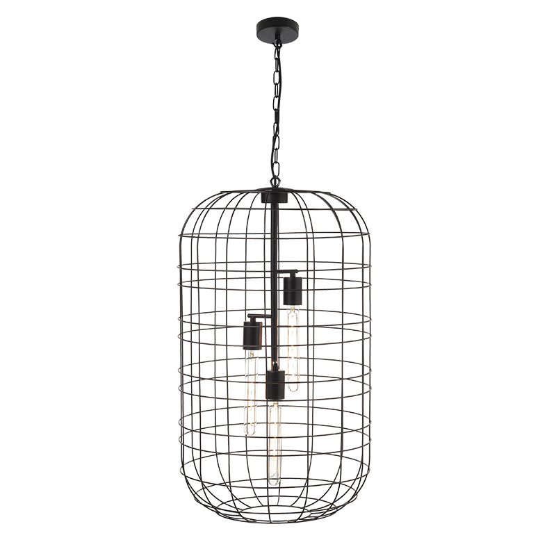 NETTO ΚΡΕΜΑΣΤΟ Φ/Σ 3ΧΕ27 ΜΕΤΑΛΛΙΚΟ ΜΑΥΡΟ Φ43ΧΗ120CM PROMETHEUS