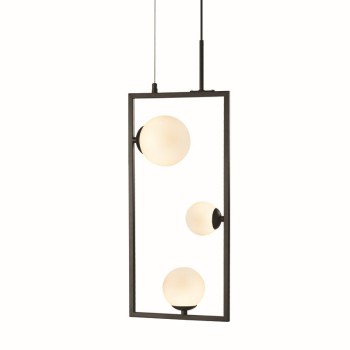 ^ΚΡΕΜΑΣΤΟ Φ/Σ 3xG9 QUADRO ΜΑΥΡΟ ΜΕΤ/ΚΟ +ΛΕΥΚΟ ΓΥΑΛΙ 25Χ12Χ120CM