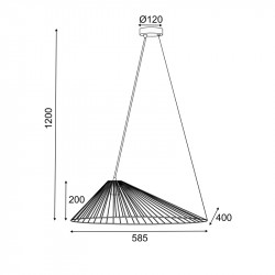 ^ΚΡΕΜΑΣΤΟ Φ/Σ 1xE27 CAPPELLO ΧΡΥΣΟ ΜΕΤ/ΚΟ 60Χ40120CM