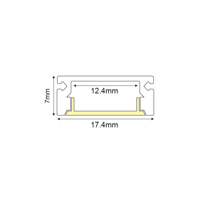 MINI ΠΡΟΦΙΛ ΑΛΟΥΜΙΝΙΟΥ ΜΕ ΟΠΑΛ ΚΑΛΛΥΜΑ 2m/pc