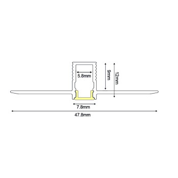 LATE ULTRA MINI TRIMLESS ALUMINUM PROFILE WITH OPAL PC DIFFUSER 2m/pc LATE ULTRA MINI TRIMLESS ALUMINUM PROFILE WITH OPAL PC DIFFUSER 2m/pc