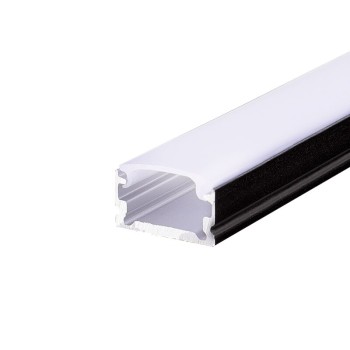BLACK MICRO ALUMINUM PROFILE WITH OPAL PC DIFFUSER 2m/pc