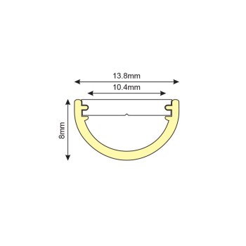 RAINA ΠΡΟΦΙΛ ΑΛΟΥΜΙΝΙΟΥ P172U ΜΕ ΟΠΑΛ PC ΚΑΛΥΜΜΑ 2m/pc