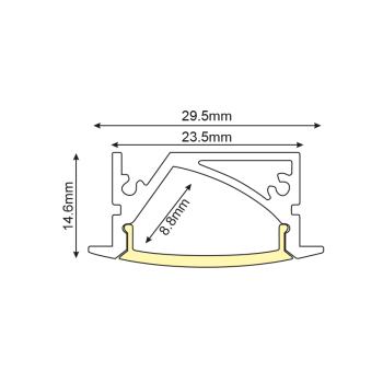 LEVI ΠΡΟΦΙΛ ΑΛΟΥΜΙΝΙΟΥ P191U ΜΕ ΟΠΑΛ PC ΚΑΛΥΜΜΑ 2m/pc LEVI ΠΡΟΦΙΛ ΑΛΟΥΜΙΝΙΟΥ P191U ΜΕ ΟΠΑΛ PC ΚΑΛΥΜΜΑ 2m/pc