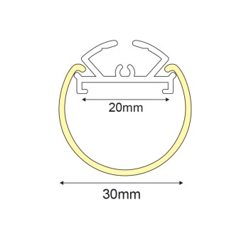 VELOR ULTRA MINI ΠΡΟΦΙΛ ΑΛΟΥΜΙΝΙΟΥP230 ΜΕ ΟΠΑΛ PC ΚΑΛΛΥΜΑ Φ30 2m/pc