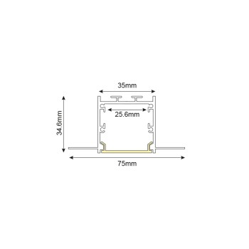 WINT ALUMINUM PROFILE P235 WITH OPAL PC DIFFUSER 2m/pc WINT ALUMINUM PROFILE P235 WITH OPAL PC DIFFUSER 2m/pc