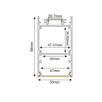 SIEN ΠΡΟΦΙΛ ΑΛΟΥΜΙΝΙΟΥ P288U ME ΟΠΑΛ PC ΚΑΛΥΜΜΑ 2m/pc