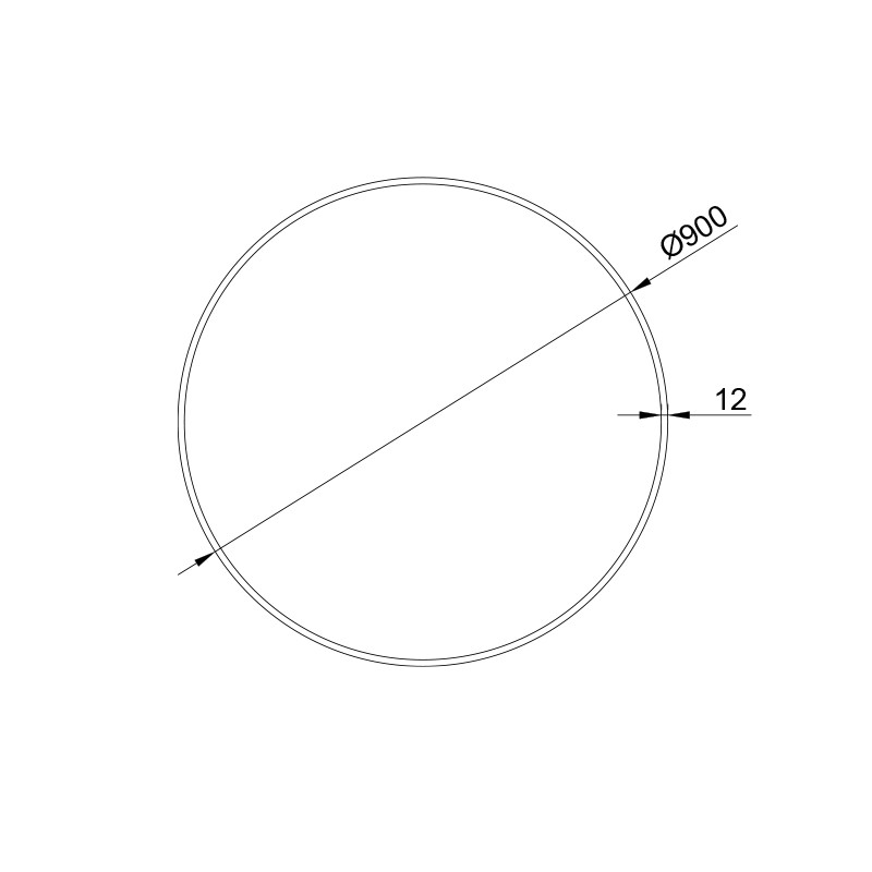 ELL ALUMINUM PROFILE WITH OPAL COVER INWARD Φ900 ELL ALUMINUM PROFILE WITH OPAL COVER INWARD Φ900