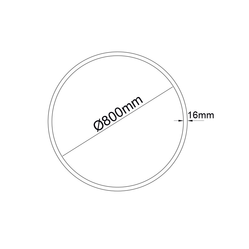 OLAN ΑΜΜΩΔΕΣ ΜΑΥΡΟ ΚΥΚΛΙΚΟ ΠΡΟΦΙΛ ΑΛΟΥΜΙΝΙΟΥ ΜΕ PC ΟΠΑΛ ΔΙΑΧΥΤΗ Φ800MM