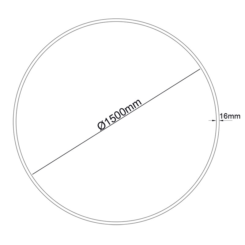 OLAN ΑΜΜΩΔΕΣ ΜΑΥΡΟ ΚΥΚΛΙΚΟ ΠΡΟΦΙΛ ΑΛΟΥΜΙΝΙΟΥ ΜΕ PC ΟΠΑΛ ΔΙΑΧΥΤΗ Φ1500MM