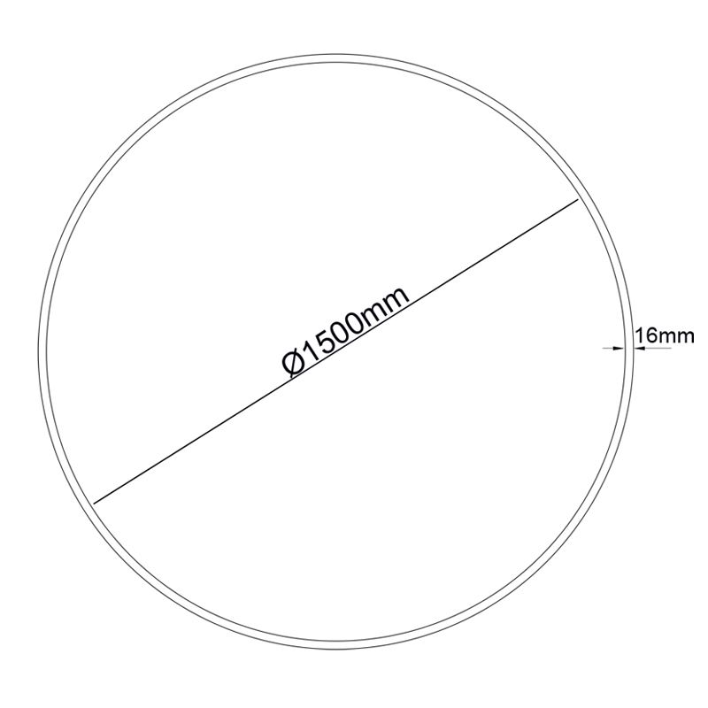 OLAN ΑΜΜΩΔΕΣ ΜΑΥΡΟ ΚΥΚΛΙΚΟ ΠΡΟΦΙΛ ΑΛΟΥΜΙΝΙΟΥ ΜΕ PC ΟΠΑΛ ΔΙΑΧΥΤΗ Φ1500MM