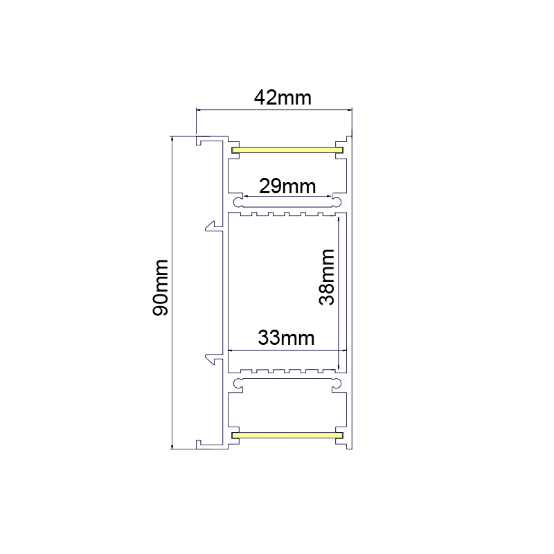 NIC UP-DOWN ΠΡΟΦΙΛ ΑΛΟΥΜΙΝΙΟΥ ΜΕ ΟΠΑΛ ΚΑΛΛΥΜΑ 2m/pc