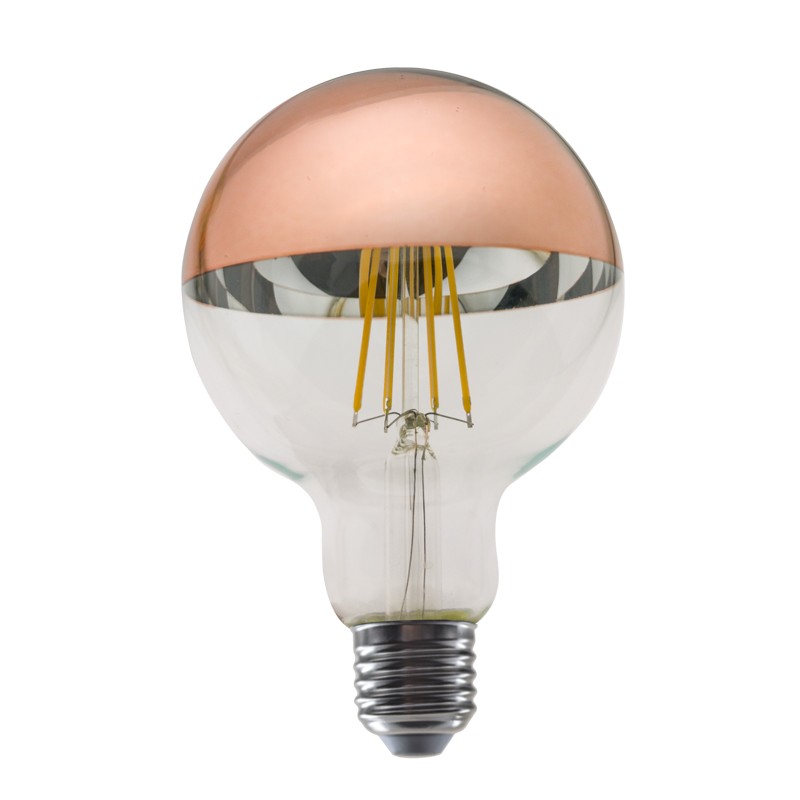 LED FILAMENT E27 DIM G95 ROSE GOLD 8W 2700K 230V AC 900LM RA80 LED FILAMENT E27 DIM G95 ROSE GOLD 8W 2700K 230V AC 900LM RA80