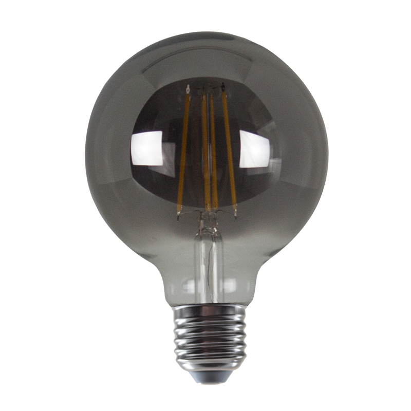 LED FILAMENT E27 G95  SMOKE 8W 1800K 230V AC 400LM RA80