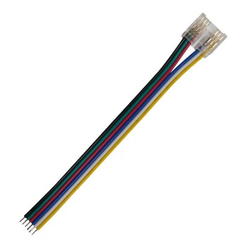 CONNECTOR FOR COB RGB CCT STRIP 12mm PCB WIDTH-10CM 6 WIRES ON THE END 